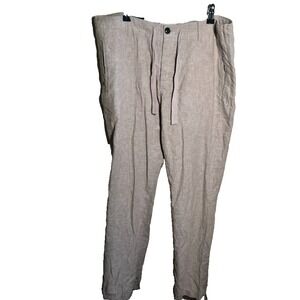 Perry Ellis Pants Mens 34x30 Tan Linen Blend Coastal Preppy Resortwear‎ Wedding